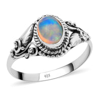 BALI LEGACY Ethiopian Welo Opal Ring in Sterling Silver (Size 10.0) 0.85 ctw