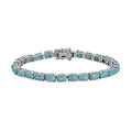One Time Only Larimar Tennis Bracelet in Platinum Over Sterling Silver (8.00 In) 13 Grams 25.40 ctw - Sticky add to cart bar