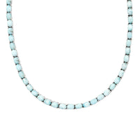 Larimar Tennis Necklace 18 Inches in Platinum Over Sterling Silver 54.60 ctw