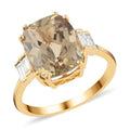 Certified and Appraised Iliana 18K Yellow Gold AAA Turkizite and G-H SI Diamond Ring 5.10 ctw - Sticky add to cart bar