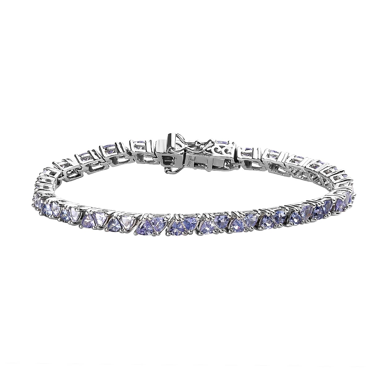 Tanzanite Tennis Bracelet in Platinum Over Sterling Silver (8.00 In) 12.10 Grams 6.60 ctw