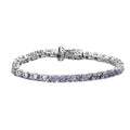 Tanzanite Tennis Bracelet in Platinum Over Sterling Silver (8.00 In) 12.10 Grams 6.60 ctw - Sticky add to cart bar