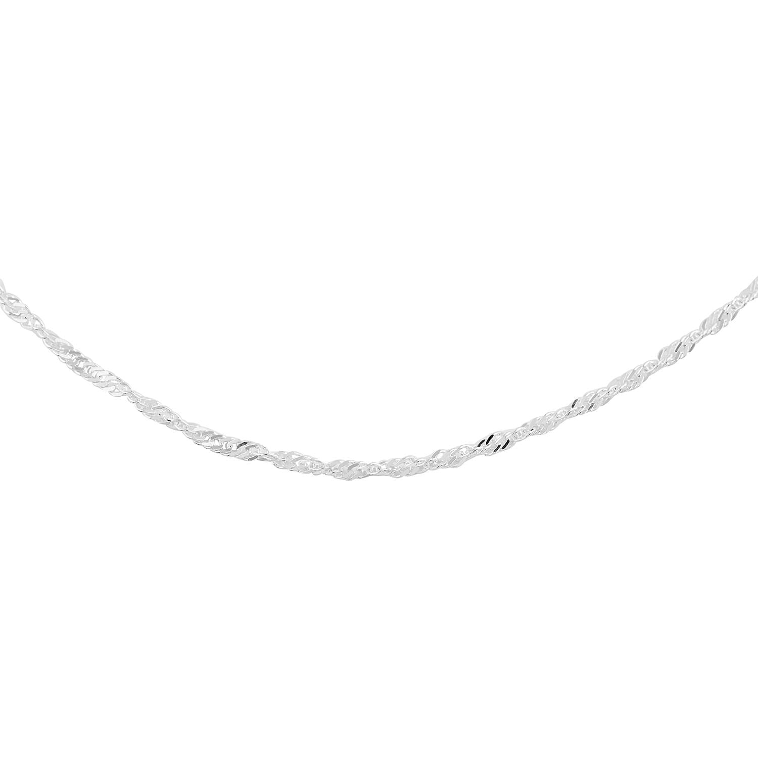 Sterling Silver 1.7mm Singapore Chain Bolo Adjustable Necklace 24 Inches 3.15 Grams