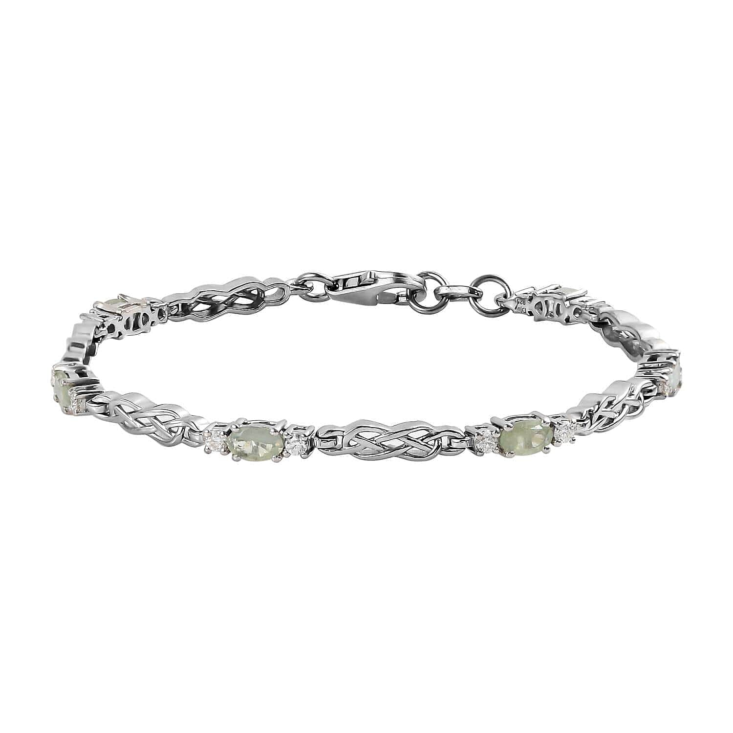 Narsipatnam Alexandrite and Moissanite VS-EF Linking Bracelet in Platinum Over Sterling Silver (6.50 In) 2.00 ctw