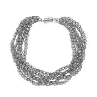 Malagasy Labradorite Chips Twisted Bracelet in Platinum Over Sterling Silver (7.25 In) 44.25 ctw