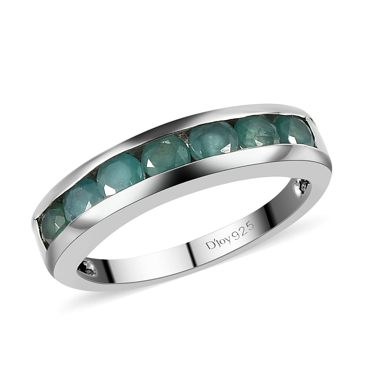 Premium Grandidierite Half Eternity Band Ring in Platinum Over Sterling Silver 0.85 ctw