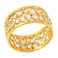 Polki Diamond Band Ring in 14K YG Over Sterling Silver (Size 6.0) 1.20 ctw