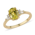 LUXORO 14K Yellow Gold AAA Natural Tanzanian Canary Tourmaline and G-H I3 Diamond Ring 2 Grams 1.50 ctw - Sticky add to cart bar