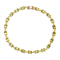 Luxoro AAA Canary Tourmaline 8.35 ctw Link Bracelet In 14K Yellow Gold (7.25 In)