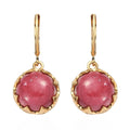 Karis Norwegian Thulite and Natural White Zircon Lever Back Earrings in 18K YG Plated 16.50 ctw - Sticky add to cart bar