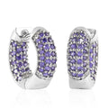 KARIS Simulated Purple Diamond Hoop Earrings in Platinum Bond 3.25 ctw - Sticky add to cart bar