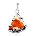 Artisan Crafted Mother of Fire Opal Solitaire Pendant in Sterling Silver 14.85 ctw - Sticky add to cart bar