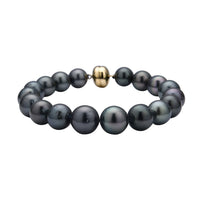 ILIANA 18K Yellow Gold Magnetic Lock AAA Tahitian Cultured Pearl Bracelet (6.50 In)