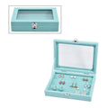 Pink Velvet Earring Box with Glass Window (7.9"x5.9"x1.8") - Sticky add to cart bar