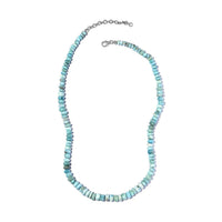 Larimar Beaded Necklace 18-20 Inches in Rhodium Over Sterling Silver 148.85 ctw