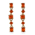 Mexican Fire Opal Earrings, Dangling Earrings, Sterling Silver Earrings, Opal Dangle Earrings 0.85 ctw - Sticky add to cart bar