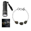 Artisan Crafted Natural Yooperlite Toggle Clasp Bracelet in Sterling Silver (6.50-8.0In) 22.25 ctw with Free UV Flash Light - Sticky add to cart bar