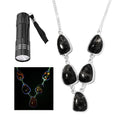 Artisan Crafted Natural Yooperlite Necklace 18-20 Inches in Sterling Silver 37.35 ctw with Free UV Flash Light - Sticky add to cart bar