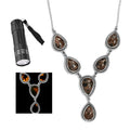 Artisan Crafted Natural Yooperlite Fancy Necklace 18 Inches in Sterling Silver 12.65 ctw with Free UV Flash Light - Sticky add to cart bar