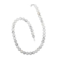 White Howlite 10mm Beaded Necklace 18 Inches in Sterling Silver 250.00 ctw - Sticky add to cart bar