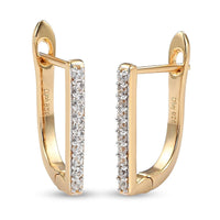 White Zircon 0.40 ctw Huggie Hoop Earrings in Vermeil Yellow Gold Over Sterling Silver