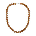 Wood Jasper 8mm Beaded Necklace 18 Inches in Sterling Silver 150.00 ctw - Sticky add to cart bar