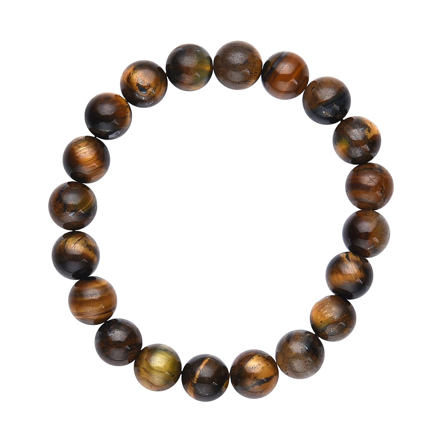South African Yellow Tiger's Eye Beaded Stretch Bracelet 163.00 ctw