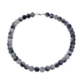 Black Tourmalinated Quartz (D) Beaded Necklace 18 Inches in Sterling Silver 250.00 ctw - Sticky add to cart bar