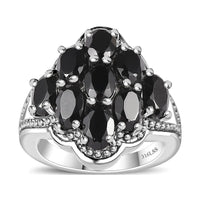 Natural Thai Black Spinel Ring in Stainless Steel (Size 10.0) 5.35 ctw