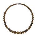 Yellow Pietersite Beaded Necklace 20 Inches in Rhodium Over Sterling Silver 420.00 ctw - Sticky add to cart bar