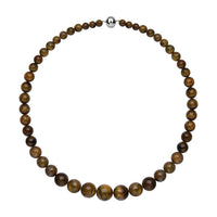 Yellow Pietersite Beaded Necklace 20 Inches in Rhodium Over Sterling Silver 420.00 ctw