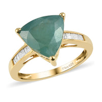 Premium Grandidierite and Diamond Ring in Vermeil Yellow Gold Over Sterling Silver (Size 10.0) 3.75 ctw