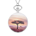 Strada Japanese Movement Tree Pattern Pocket Watch with Chain (up to 31 Inches) (47mm) - Sticky add to cart bar