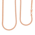 Italian 14K Rose Gold Over Sterling Silver 3.3mm Herringbone Necklace 18 Inches 6 Grams - Sticky add to cart bar