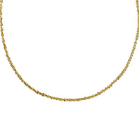 Italian 14K Yellow Gold Over Sterling Silver Diamond Cut Rock Necklace 24 Inches 9.40 Grams