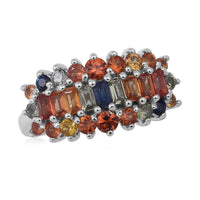 TLV Multi Sapphire Ring in Sterling Silver (Size 10.0) 2.80 ctw