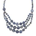 South African Yellow Tiger's Eye Three-Row Necklace 22-24 Inches in Rhodium Over Stainless Steel 279.80 ctw - Sticky add to cart bar
