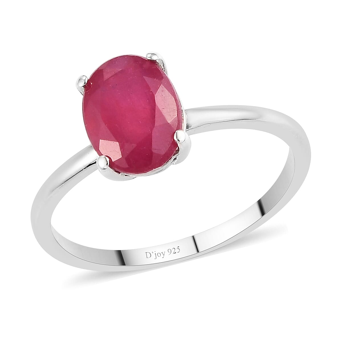 Niassa Ruby Solitaire Ring in Platinum Over Sterling Silver (Size 10.0) 1.90 ctw (1)