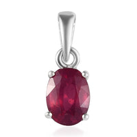 Niassa Ruby (FF) Solitaire Pendant in Platinum Over Sterling Silver 1.85 ctw