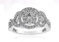 NY Closeout 10K White Gold G-H I2  Diamond Cluster Ring (Size 7.0) 4.40 Grams 1.00 ctw - Sticky add to cart bar