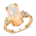 Premium Ethiopian Welo Opal and Diamond Ring in Vermeil Yellow Gold Over Sterling Silver (Size 10.0) 3.15 ctw - Sticky add to cart bar