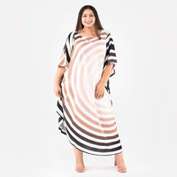 TAMSY,100% POLYESTER, KAFTAN, SIZE- ONE SIZE, COLOR-BROWN