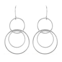 Sterling Silver Circle Dangle Earrings 2.75 Grams