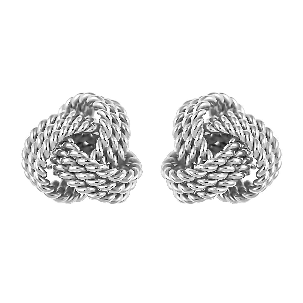 Sterling Silver Rope Style Knot Earrings (2.30 g)