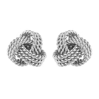 Sterling Silver Rope Style Knot Earrings (2.30 g)
