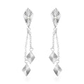 Natural White Zircon Kite Dangle Earrings in Sterling Silver 1.90 Grams - Sticky add to cart bar