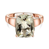 Prasiolite 5.50 ctw Ring in 14K Rose Gold Over Sterling Silver (Size 11.5)