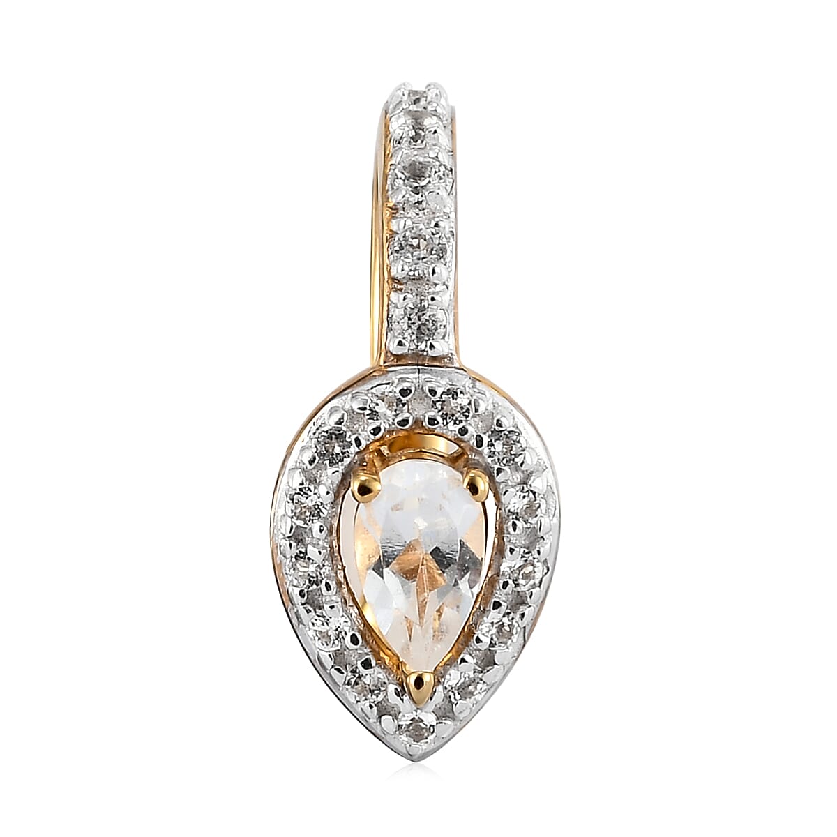 White Topaz Ear Cuff in Vermeil Yellow Gold Over Sterling Silver 0.40 ctw