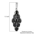 Thai Black Spinel Pendant in Stainless Steel 5.50 ctw , Tarnish-Free, Waterproof, Sweat Proof Jewelry - Sticky add to cart bar
