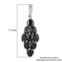 Thai Black Spinel Pendant in Stainless Steel 5.50 ctw , Tarnish-Free, Waterproof, Sweat Proof Jewelry